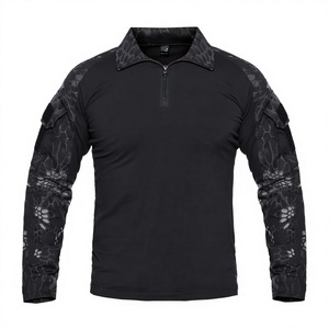 Chemise tactique unisexe à manches longues en polyester tissé respirant, antistatique, camouflage extérieur - Product Image 1