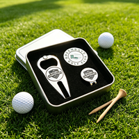 Kit Cadeau de Golf Personnalisable OEM en Gros – Marqueur de Balle, Outil de Réparation de Divots, Jeton de Golf en Métal avec Logo Personnalisé