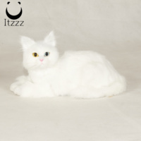 Peluche personnalisée chat noir et blanc, fourrure réaliste, simulation de peluche, poupée pour décoration de la maison