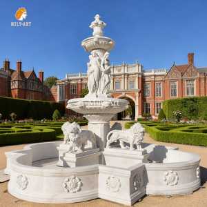 น้ำพุหินอ่อนสีขาวคุณภาพสูง MILY พร้อมลายแกะสลักสิงโต สำหรับตกแต่งภูมิทัศน์รีสอร์ทสุดหรู - Product Image 1