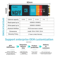 SSD NGFF Campuran Kecepatan Rendah Bekas Ymeiton 2280 OEM 128G 256G 512G 1TB untuk Desktop Laptop Internal Solid State Disk NGFF