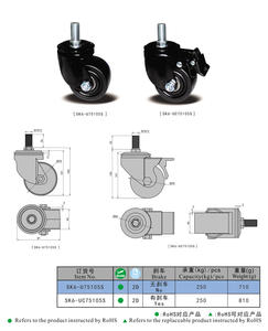 Schwarzes Finish Heavy-Duty Swivel Caster SK6-U75105S PP + Fiberglas rad mit Rollenlager Boxed Packaging - Product Image 6