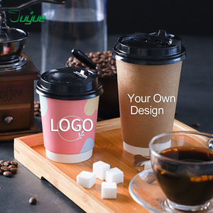 ถ้วยกาแฟกระดาษคราฟท์ผนังสองชั้นขนาด8ออนซ์14ออนซ์16ออนซ์พร้อมฝาสำหรับผู้ผลิต - Product Image 2