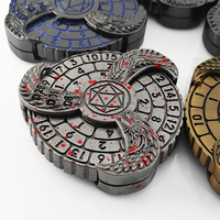 AUSTOR 7-Die DND Set dadu akrilik inti cair Resin tepi tajam polihedral untuk permainan RPG