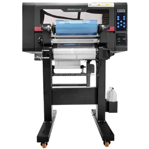 Fast-printing xp600 printheads uv printer white ink varnish printer machine uv dtf gold sticker printer 2 in 1 film laminator