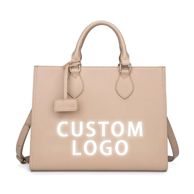 Tasarım Sac bir ana 2024 lüks tasarımcı omuz ofis çanta fermuar deri Tote çanta ile özel baskılı Logo kadın çanta