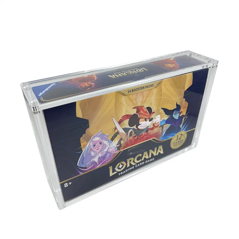 Étui de protection d'affichage en acrylique transparent personnalisé pokemon TCG couvercle magnétique solide pour boîte de rappel Lorcana TCG