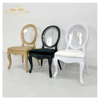 Chaise de salle à manger Louis en plastique PP, empilable pour événement mariage Chaise Louis de banquet de mariage ronde transparente en résine plastique