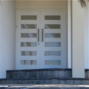 DAIYA solid wood entry door with side lite tempered glass door panel