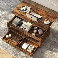 Table basse pliante en bois au design moderne multifonctionnel avec rangement, écologique, pour salon et chambre à coucher