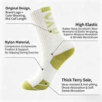 Chaussettes de basketball Compression Elite Crew, personnalisables avec lettres, pour tournois d'équipes professionnelles, semelle épaisse en tissu éponge, absorption des chocs, livraison gratuite