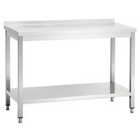 Table de préparation en acier inoxydable avec sous-étagère pour hôtels et restaurants Table de travail en acier inoxydable avec étagère inférieure