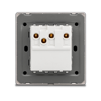 Mvava Standard européen UK 240V Gris Panneau PC Ultra-mince Mécanique 3 Gang Wall Touch Light Interrupteur électrique avec lumière LED
