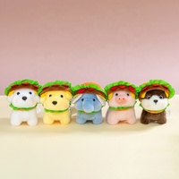 Porte-clés en peluche animalier Hamburger, mini chien, cochon, éléphant, husky, breloque de sac à dos en peluche, cadeau pour enfants, vente en gros, pendentif de sac personnalisé, décoration
