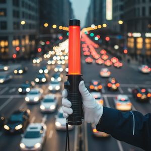 Roadsafe IP68 Bastone Luminoso per Traffico 290mm con Display LED Rosso e Blu, Alimentato a Batteria, Luce di Sicurezza Illuminata - Product Image 1