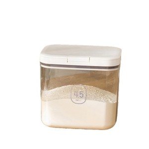 <b>Kitchen</b> Storage Organizer with Airtight Lid Big Transparent Plastic <b>Pantry</b> Dispenser for Cereal Rice Grain Includes Spoon - Product Image 1