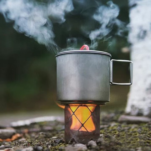 Cubierta para estufa de acero inoxidable para exteriores, a prueba de viento, con pantalla de malla grabada, 2 en 1, para estufas de camping - Product Image 4
