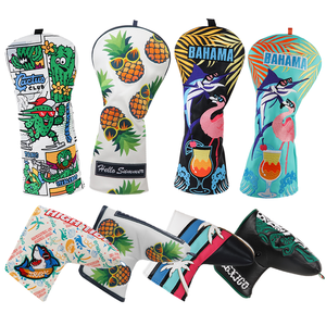 Couvre-chef de golf personnalisé en cuir PU en peluche de gorille crocodile Couvre-chef de golf en bois portable Couvre-chef de club de golf Accessoire - Product Image 3