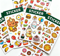 Hoja de Pegatinas Personalizadas con Corte Kiss Cut, Lindos Dibujos Animados de Animales, Vinilo Impermeable, Decoración para Fiestas de Cumpleaños Infantiles, Pegatinas Adhesivas
