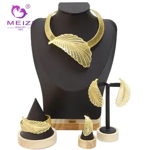 MEIZI JEWELRY Elegant Luxury Dubai Gold Jewelry Set Ladies Exquisite Banquet Dating Wedding Jewelry Set