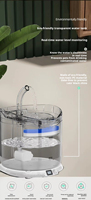 Fontaine à eau sans fil pour animaux de compagnie 2L en plastique, 5000mAh Type-C, 25dB ultra silencieuse, capteur intelligent, affichage numérique, système de filtration anti-fuite pour