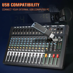 Mezclador de consola de Audio de sonido de 12 canales FG12, controlador de escenario, consola Digital de <span class=keywords><strong>DJ</strong></span>, mezclador de Audio KTV para el hogar - Product Image 5