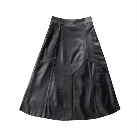 2344 100% Genuine High Quality Leather Custom Sexy Elegant High Rise  Made Skirts for Women