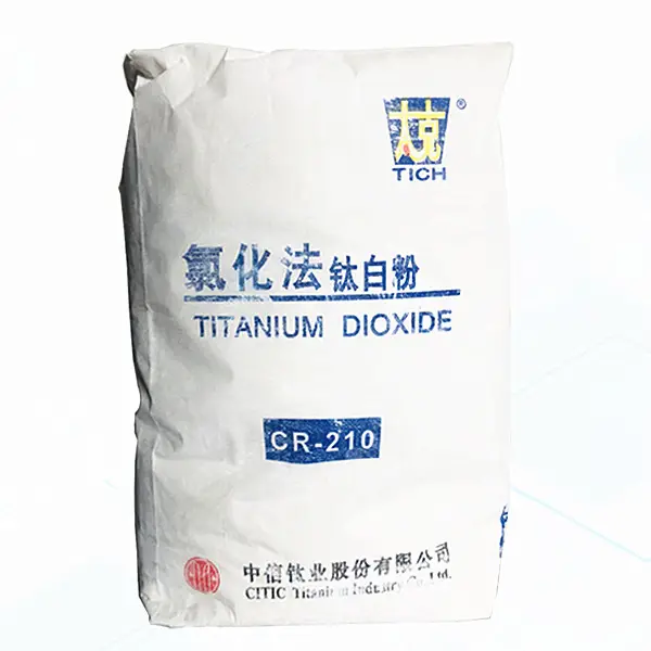 TiO2 pigmento ruitle dióxido de titanio rutilo CR210 TiO2 para Masterbatch PVC