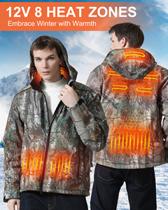 Veste thermique pour hommes manteau thermique vêtements en duvet avec batterie 12V vêtements chauffants électriques à coque souple - Product Image 2
