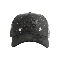 Casquettes de baseball personnalisées en coton 100% avec broderie et strass, style rétro, logo croix métallique incurvé, ajustables, unisexes