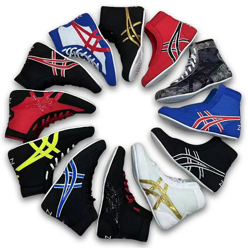 Professional Wholesale Mesh Breathable Non-slip Kickboxing Shoe Boxing Boot Wrestling Shoes For men Competition