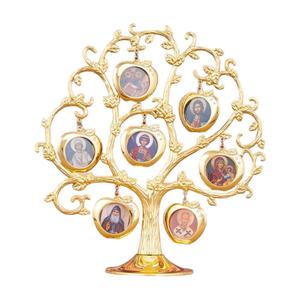 HT 10.8" Árbol de Iconos Ortodoxos de Aleación, con Icono de la Vida Ortodoxa y Marcos en Forma de Manzana, Decoración para el Hogar y la Iglesia, Regalo para Bautizo, Navidad, Pascua - Product Image 1
