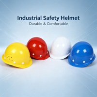 Casco de Seguridad Redondo y Ventilado de ABS, Resistente a Impactos, para Construcción, Minería y Mantenimiento de Carreteras