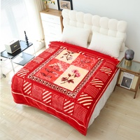 Vente chaude Couverture d'hiver lourde double couche arabe de luxe Taille King 2 plis épaisse Couverture en vison coréen
