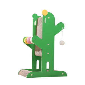 Cactus <b>Cat</b> <b>Scratching</b> Post Upright Corrugated Cardboard Wear Resistant Single Level <b>Cat</b> Tree - Product Image 3