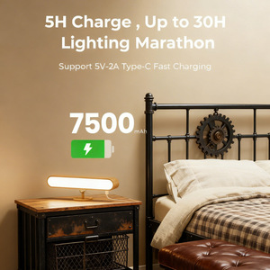 Wood <b>Wall</b> Lamp Led Touch Control Dimmable Minimalist Bedroom <b>Bedside</b> <b>Lighting</b> Beige 120cm - Product Image 2