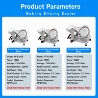 Trancheuse à viande électrique semi-automatique de 10 pouces pour bœuf et agneau, idéale pour les restaurants de hot pot