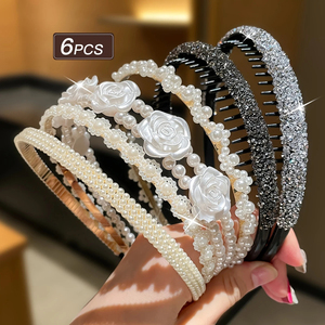 Diadema de Perlas y Flores de Diseño Exclusivo y Elegante, Estilo Lujoso y Ligero, Diadema para Mujer, Joyería de Moda al por Mayor - Product Image 2