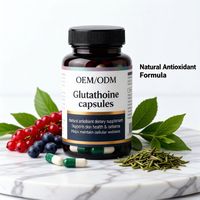 Capsules de glutathion végétalien réduit 500 mg, complément éclaircissant pour la peau, vente en gros, L-glutathion, fabricant OEM, marque privée