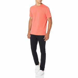 Camiseta de algodón ajustada para hombre, camiseta suave informal cómoda con cuello redondo, ropa de calle duradera para uso diario en verano, a la moda - Product Image 1