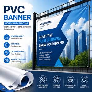 Impresión de letreros personalizados para exteriores, publicidad en vinilo PVC, diseño de pancartas flexibles de malla. - Product Image 1