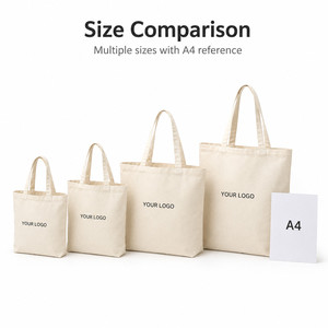 Custom Logo Durable Canvas Tote <b>Bag</b> Reusable Shopping <b>Bag</b> With Reinforced Handles Inner Lining Multiple <b>Sizes</b> And Colors - Product Image 5