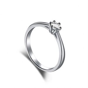 Dylam Classic Design Sterling Silver <b>Iced</b> Out <b>Rings</b> Cubic Zirconia Women Wedding Engagement <b>Ring</b> - Product Image 1