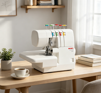 Machine à coudre domestique compacte JUKKY JK703 en promotion – Surjeteuse à alimentation manuelle avec moteur intégré