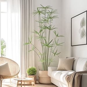 Vente en gros de <span class=keywords><strong>moulin</strong></span> <span class=keywords><strong>à</strong></span> <span class=keywords><strong>vent</strong></span> artificiel en plastique de haute qualité, herbe en pot, style nordique, écologique, toucher réaliste et naturel, 213 cm - Product Image 3