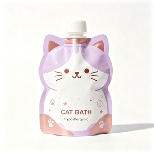 Bolsa de plástico PET PE personalizada, resellable, con cierre zip, tipo stand-up, con cuchara para almacenar comida y champú para mascotas - Product Image 2