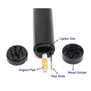 Dugout 1 Hitter Smoke Grinders Fancy Multi Functional Dry Herb Grinder With Storage Smoking Dugout 1 Hitter Pipe Mini Grinder Set