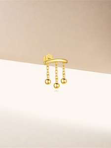 Pendientes de Cadena de Plata S925 con Colgante de Bola para Mujer, Diseño Versátil y de Lujo Ligero, Novedad en Oferta, Joyería para la Oreja - Product Image 3