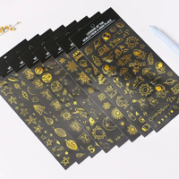 Autocollant estampage or cachet de la poste lettre étoiles décoration manuel Journal Journal DIY décoratif dorure téléphone autocollant