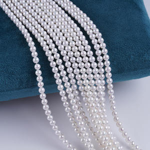 Perles rondes d'eau douce naturelles en gros, 4-5 mm, petites, blanches/roses, semi-finies, matériaux pour colliers et bijoux DIY - Product Image 5